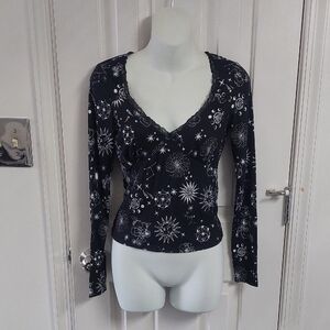 Rue21 Black Celestial Print Blouse